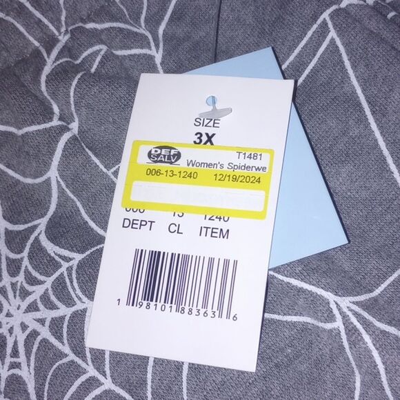 Doe. Gray Spider Web Pattern Joggers Size 3X NWT - Picture 5 of 5